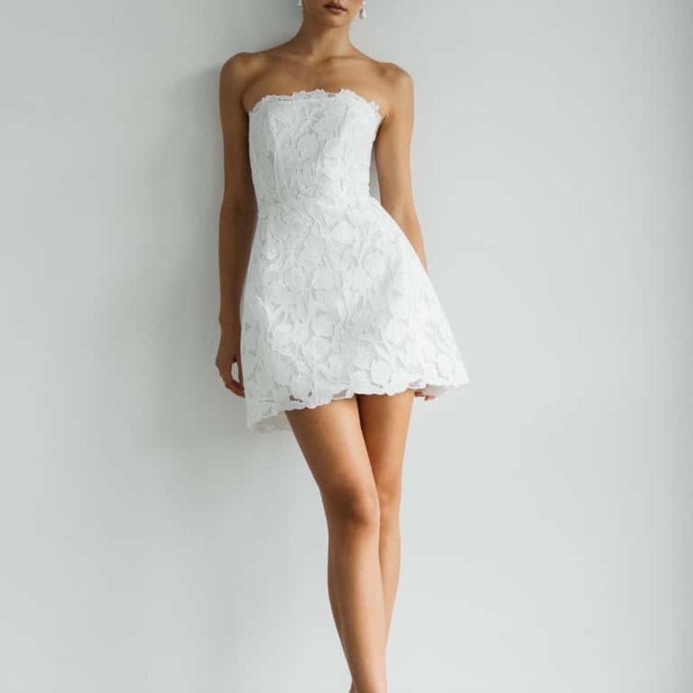 NWT Jenny Yoo Amanda Mini Dress (White, Size 19)